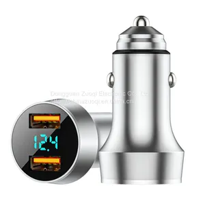 LED Display 12V 24V QC3.0 Quick Charge Multi Dual USB Port Car Charger Adapter thumbnail-3