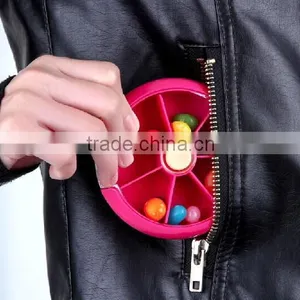 2015 New Travel Portable Rotatable Medicine Organizer 7 Day Plastic Pill Box thumbnail-1