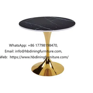 Metal Disc Base Glass Table thumbnail-1