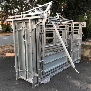 Heavy-Duty Automatic Galvanized Steel Metal Cattle Crush Livestock Cow Squeeze Chute Farm Equipment With Scales Fence & Trellis thumbnail-1