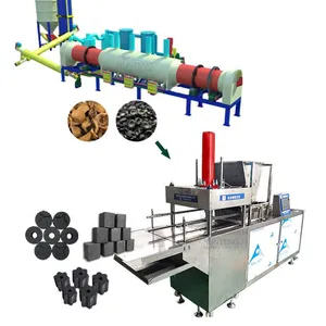 Biomass Charcoal Making Equipment Palm Coconut Shell Smokeless Charcoal Machine BBQ Hookah Charcoal Production Line EPC thumbnail-1