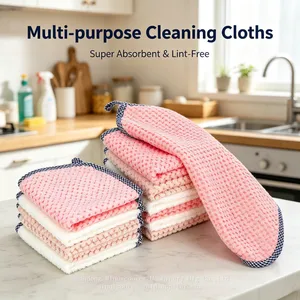 Microfiber Hangable Kitchen Cleaning Cloth & Dish Towel Reusable Wash Clothes for Dishes Household Cleaning thumbnail-2