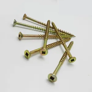 China Manufacturer Yellow Zinc Plated Particle Board Chipboard Screws Full Thread Pozi PZ Drive No Snapping Free Samples Full Sizes Available thumbnail-5