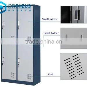 Promotional Unassembled Double Tier 4 Doors Metal Wardrobe Lockers for School Gym Locker thumbnail-3