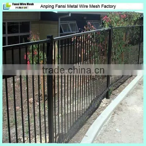 1200 Standard High Steel Black Powder Coated Flat Top Residential Fence thumbnail-1