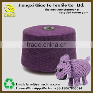Yellow/Purple Color OE Recycled/Regenerated Yarn, Cotton/Polyester Blended Yarn, TC Pet Toys Yarn thumbnail-5