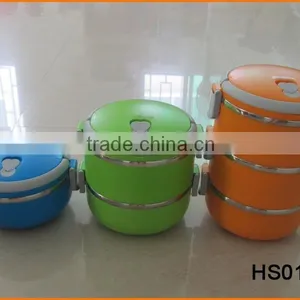 HS018 17cm Plastic And Stainless Steel Combination Lunch Box thumbnail-1