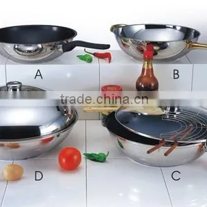 304 Stainless Steel Wok thumbnail-1