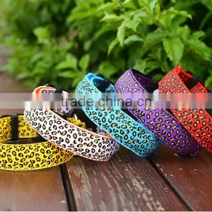 Dog Glow Flashing LED Collar Leopard Print Design Puppy Necklace Luminous Pet Decors Productos Para Mascotas Dog Harness Led thumbnail-6