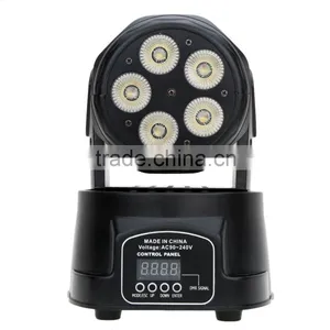Дешёвая 75W 5 LED DMX512 вращающаяся сценическая светильница RGBW движущаяся головка фонари для сцены thumbnail-2