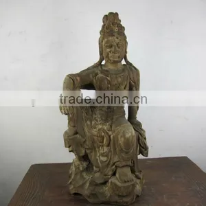 Wood Laughing Buddha Statu thumbnail-1