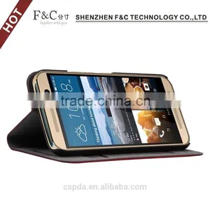 Luxury pu Leather Cellphone Case for HTC One M9,card Slots Design Stand Folio Cover for HTC One M9 thumbnail-5