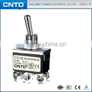 CNTD Supply Double Pole Double Throw Toggle Switch 12 MM C523B ON-OFF-ON thumbnail-1