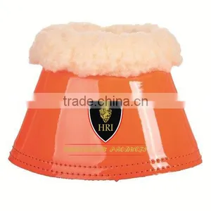Orange Neoprene With Sheepskin Horse Bell Boots/ Neoprene Horse Over Reach Boots / Neoprene Colors Bell Boots/over Reach Boots thumbnail-1