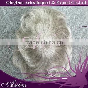 Grey Synthetic Hair Mens Hairpiece for Men thumbnail-2