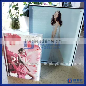 OEM Beautiful Designed Paper Insert Acrylic Fridge Magnet Photo Frame thumbnail-1