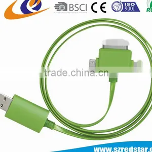 Top Selling 3 in 1 LED Glow USB Phone Charging Cable For Iphone Android thumbnail-3