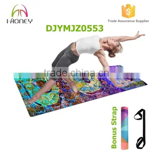 The Fushion Yoga Mat Luxury Microfiber Top Natural Rubber Base Multi Functional thumbnail-1