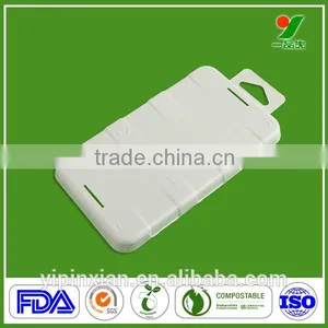 Wholesale Eco-friendly 100% Biodegradable Sugarcane Fiber Thermoforming Bagasse Pulp Moulding Process Phone Case Packaging Tray thumbnail-3