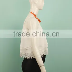 2015 Models Chiffon Blouse Lace in the Bottom Online Shopping thumbnail-2