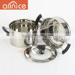 Multi-functional 24cm 2 Tier Stainless Steel Cooking Pot With Steamer for Food and Encapsulated Base thumbnail-3