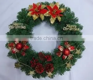 50cm Decorative Green Pvc Christmas Wreath thumbnail-1