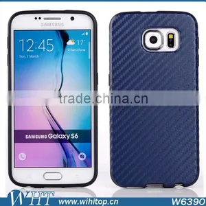 Wholesale Grain Carbon TPU Case Protective Case Cover For Samsung Galaxy S6 thumbnail-2