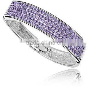 Elegant Women Hand Jewelry Plated Gold Tube Bangle thumbnail-2