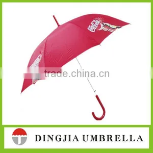 Black Red Polyester Layer Straight Umbrella Frber Frame thumbnail-2