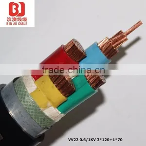 Copper Conductor XLPE Insulated PVC Sheath Steel Tape Armoured LV MVunderground Armoured Power Cables thumbnail-1