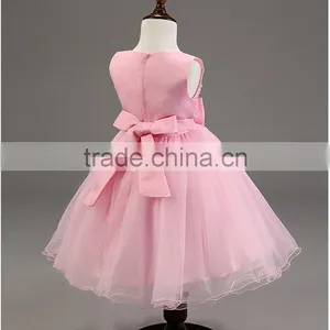 Lastest Wholesale Korean Fashion Girl Style Pink Chiffon Kids Party Wear Dresses TR-WS32 thumbnail-2