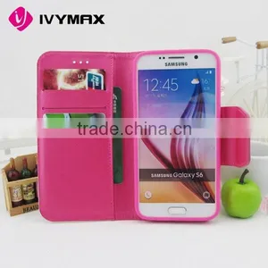 IVYMAX Book Style Stand Wallet Leather Flip Cover Phone Case for Samsung Galaxy S6 thumbnail-1