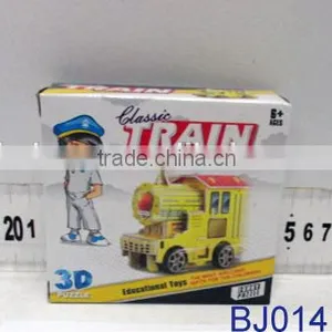 Hot Sell Plastic DIY Assembled Toy Train Funny 3D Puzzle Pull Back Toy thumbnail-1