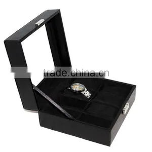 Exquisite Custom Makeing Black Pu Leather Watch Storage Box thumbnail-5