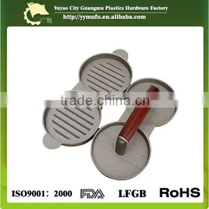Aluminum Double Burger Press Hamburger Patties Maker Meat Press Kitchen Tools thumbnail-1
