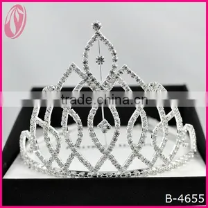 2013 Tall Beauty Pageant Queen&King Rhinestone Crown Tiara thumbnail-1