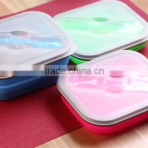 2015 Wholesale Silicone Collapsible Lunch Box /storage Box Quality Choice thumbnail-2