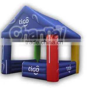 Cube Promotional Event Inflatable Blue Squre Tent With 4 Legs thumbnail-1
