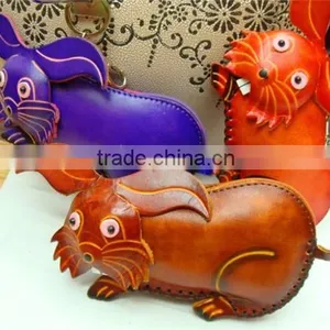 Chinese Handmade Animal Shape Genuine Leather Zip Coin Purse thumbnail-2