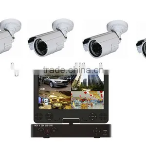 DVR-6414KS 10.1inch LCD Monitor 4CH H.264 DVR +CCTV Surveillance Security Ccd Cameras System Kit thumbnail-1