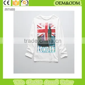 2015 New Cartoon 100%cotton T-shirt Banner t Shirt Winter Children's T-shirt White Long Sleeve Tee Kid Printed t Shirt thumbnail-1