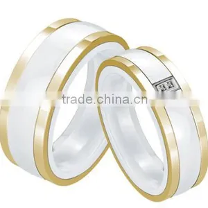 Trendy Brand Round 316L Stainless Steel Combined White Ceramic Ring for Best Gift,imitation Jewelry China Jewelry Wholesale thumbnail-1