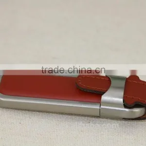 Factory Wholesale Wedding Promotional Gift Customized Corlor Logo Leather USB Flash Drive 8GB thumbnail-2