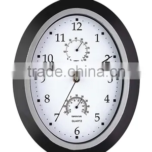 Oval Clock Weather Station Wall Clock With Temperature YZ-8922 thumbnail-1