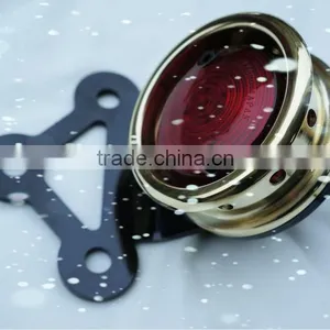 "OLD" SPARTO TAIL LIGHT REPLICA RETRO CHOPPER Hardbody Vintage Drilled Taillight for Custom Use W/Brass Outer Ring thumbnail-1