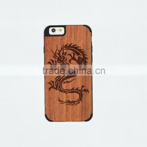 For Iphone 6 Wholesale Cell Phone Case Wood + pc With Laser Engrave Dragon and Fox thumbnail-1