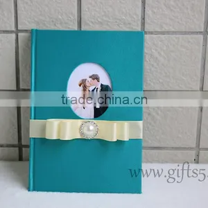 Unique Wedding Guest Book With Ribbon Bow thumbnail-3