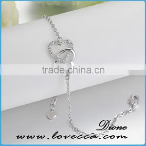 Top Quality Girlfriend Gift Jewelry Fashion Charms Silver Chain Bracelet 2015 New Product thumbnail-5