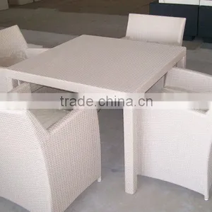 Rattan Dinning Table and Chair Set thumbnail-1