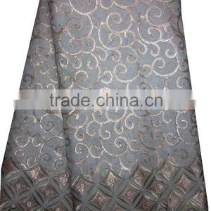 African Organza Lace With Sequins Embroidery CL8119-2coffee thumbnail-1